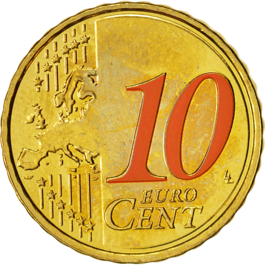 Netherlands, 10 Euro Cent, 2012, Brass, KM:268