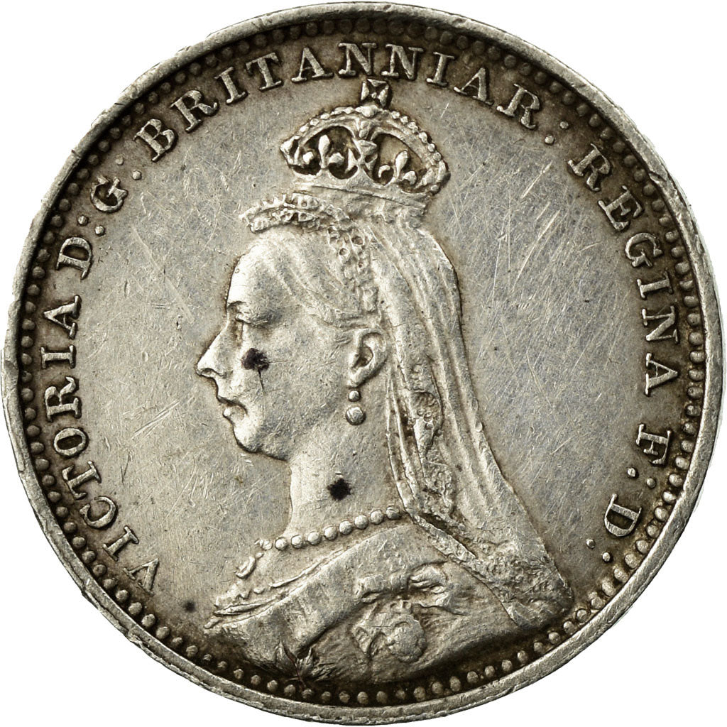 Coin, Great Britain, Victoria, 2 Pence, 1888, AU(50-53), Silver, KM:771