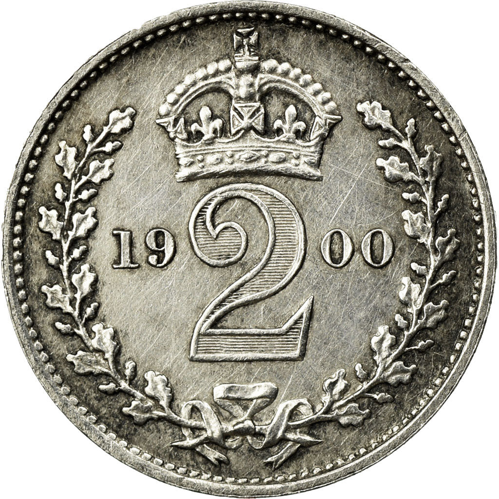 Coin, Great Britain, Victoria, 2 Pence, 1900, MS(60-62), Silver, KM:776