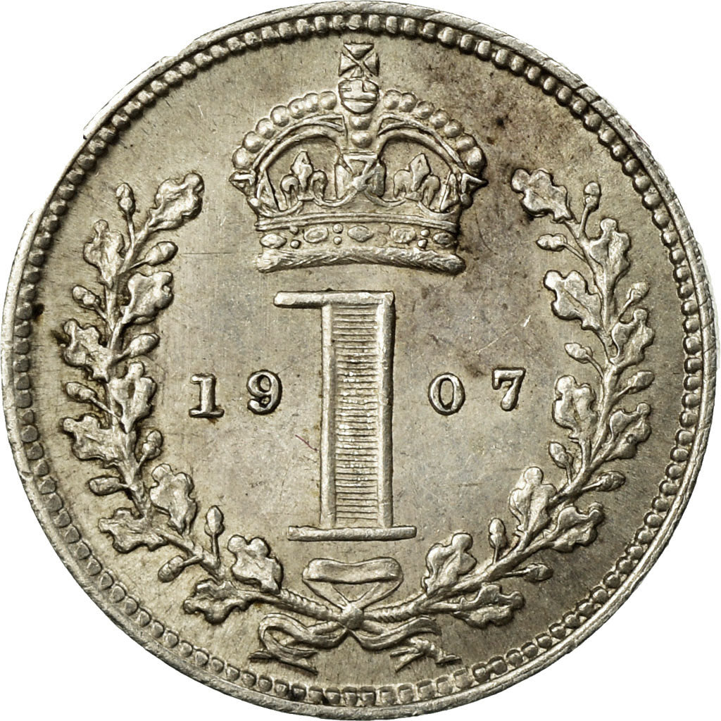 Coin, Great Britain, Edward VII, Penny, 1907, MS(60-62), Silver, KM:795