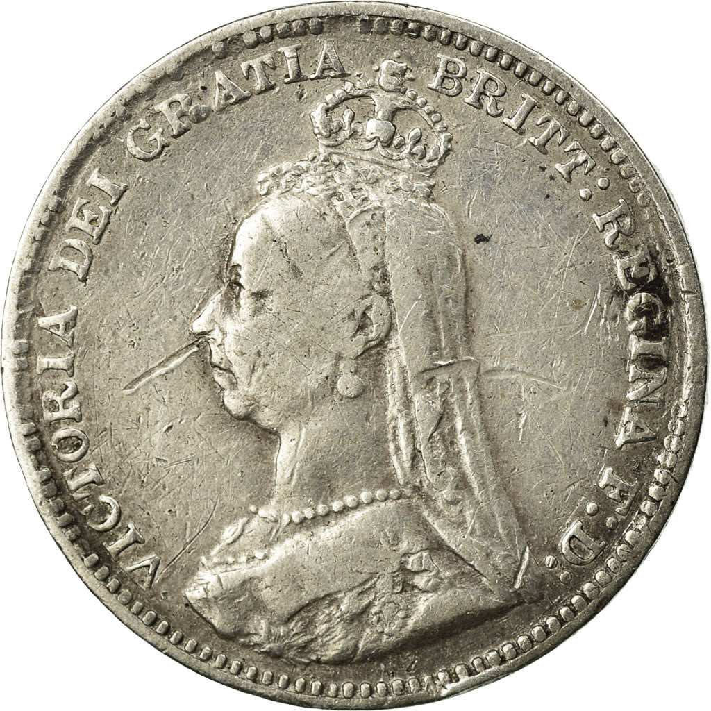 Coin, Great Britain, Victoria, 3 Pence, 1890, VF(30-35), Silver, KM:758