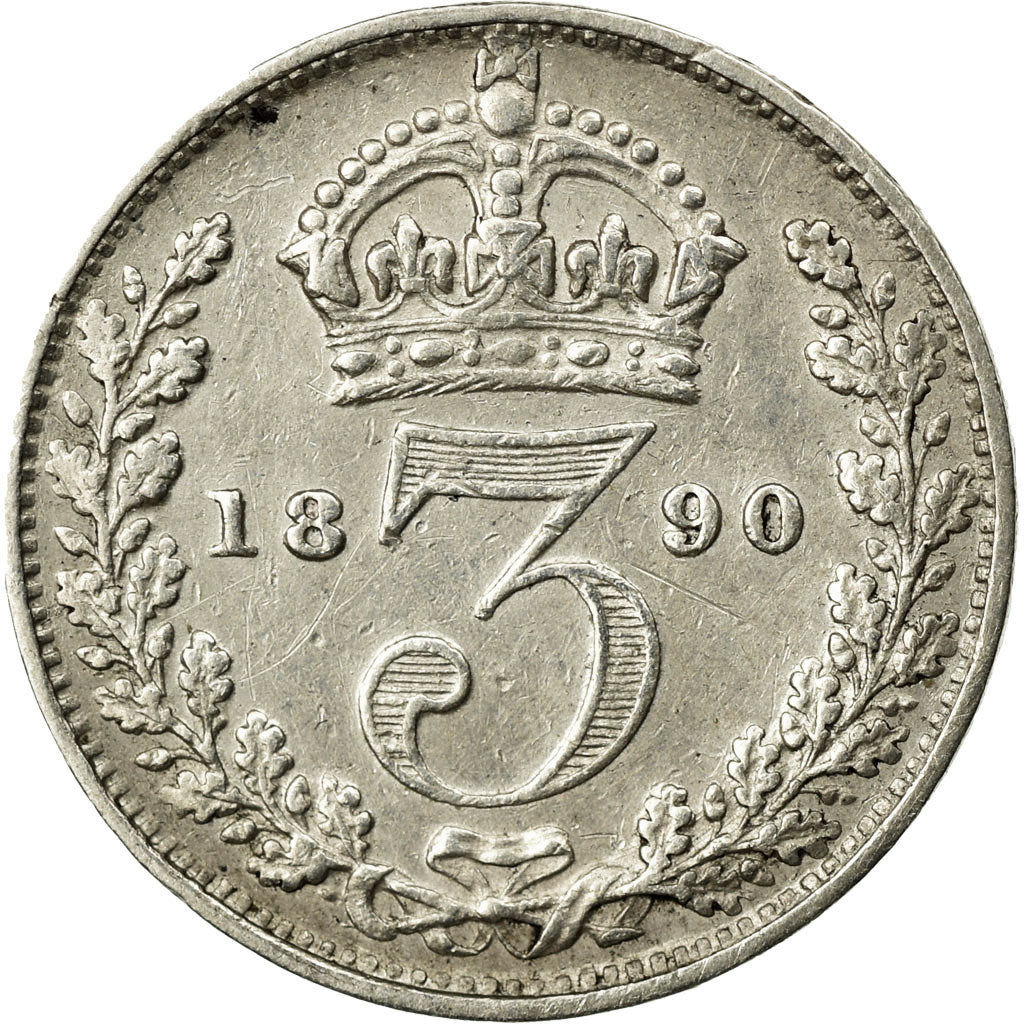 Coin, Great Britain, Victoria, 3 Pence, 1890, VF(30-35), Silver, KM:758