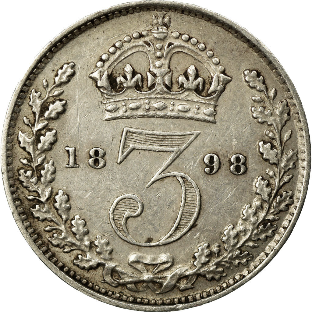 Coin, Great Britain, Victoria, 3 Pence, 1898, AU(55-58), Silver, KM:758