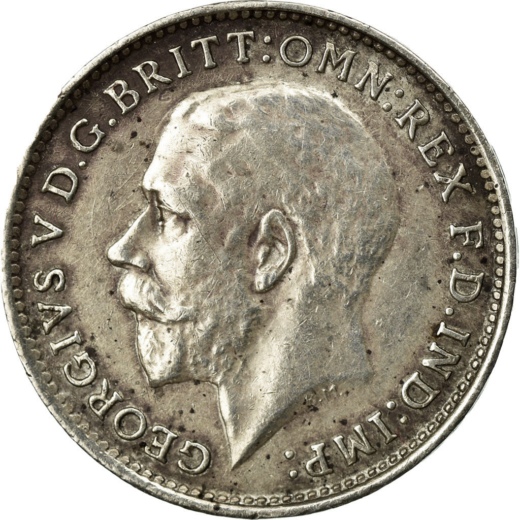 Coin, Great Britain, George V, 3 Pence, 1915, AU(50-53), Silver, KM:813