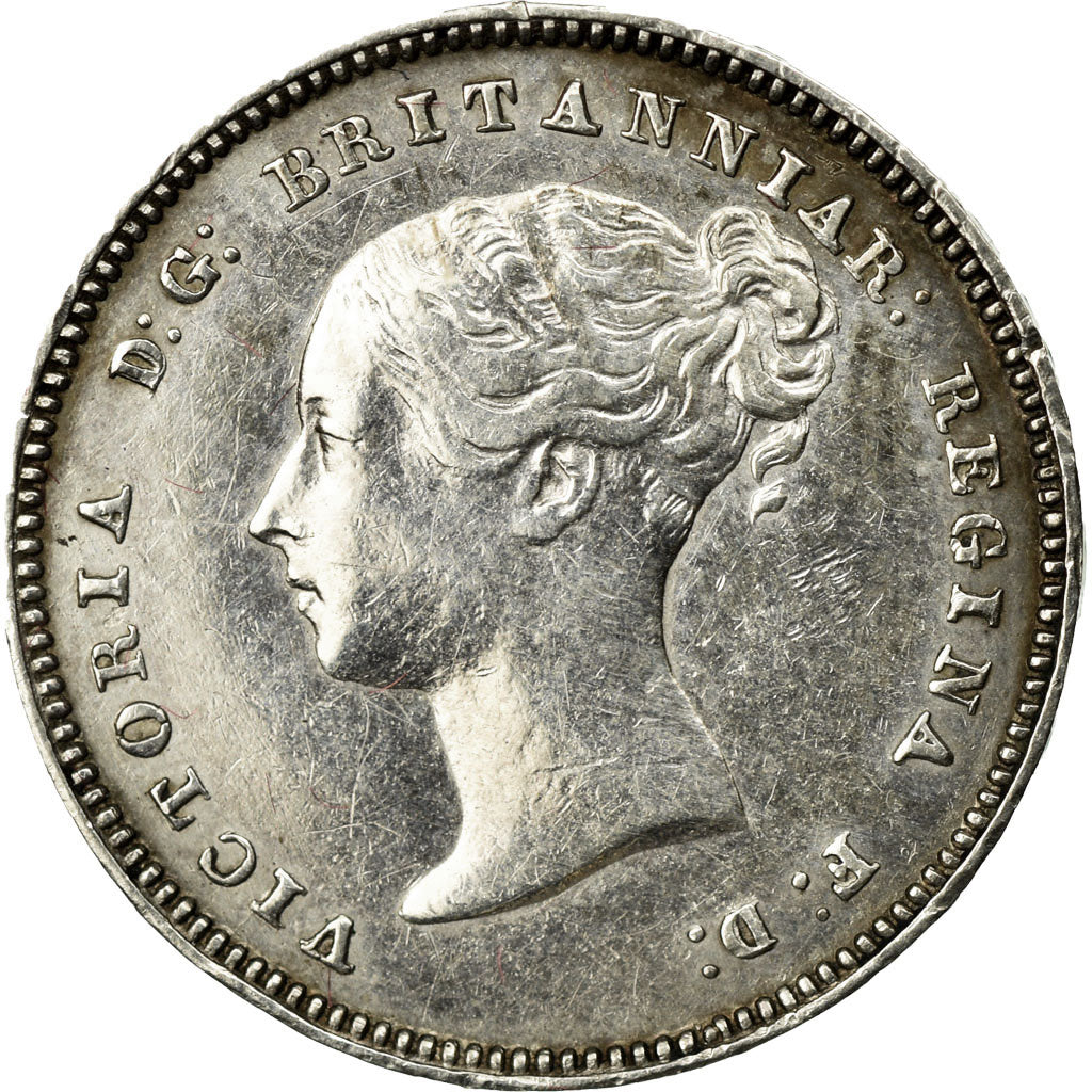 Coin, Great Britain, Victoria, 4 Pence, Groat, 1878, AU(55-58), Silver, KM:732
