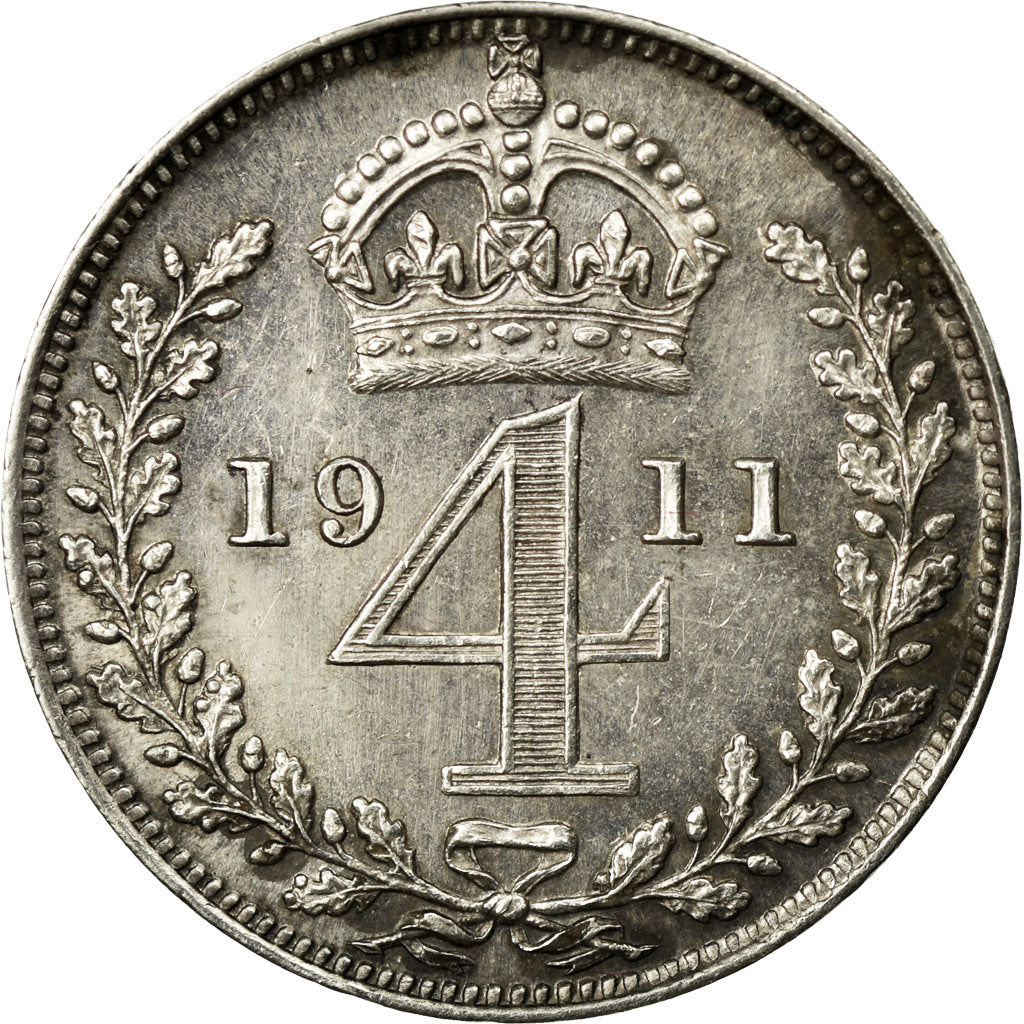 Münze, Großbritannien, George V, 4 Pence, Groat, 1911, VZ, Silber, KM:814