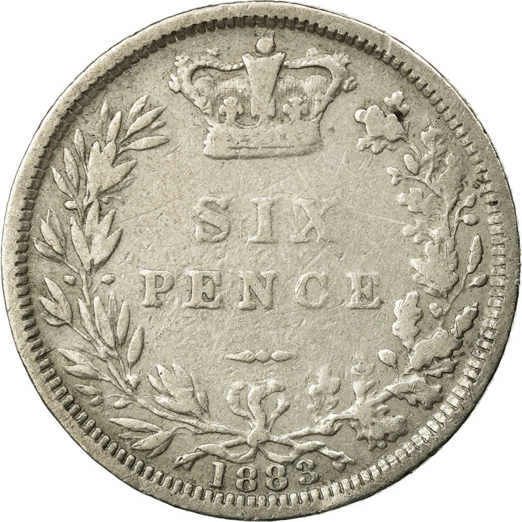 Coin, Great Britain, Victoria, 6 Pence, 1883, VF(20-25), Silver, KM:757