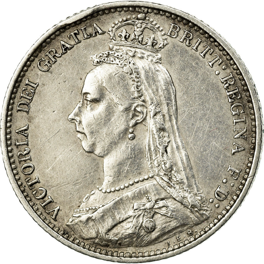 Coin, Great Britain, Victoria, 6 Pence, 1888, EF(40-45), Silver, KM:760