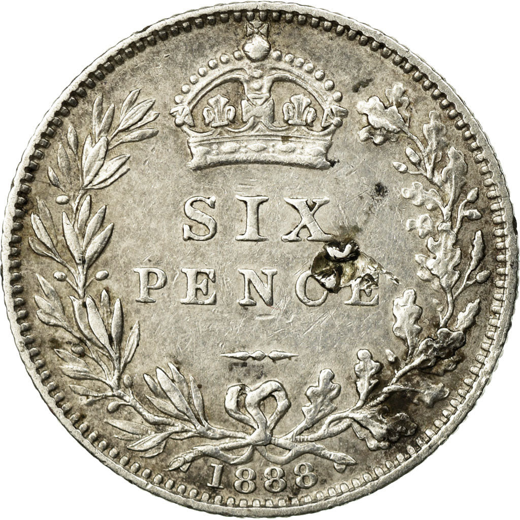 Coin, Great Britain, Victoria, 6 Pence, 1888, EF(40-45), Silver, KM:760