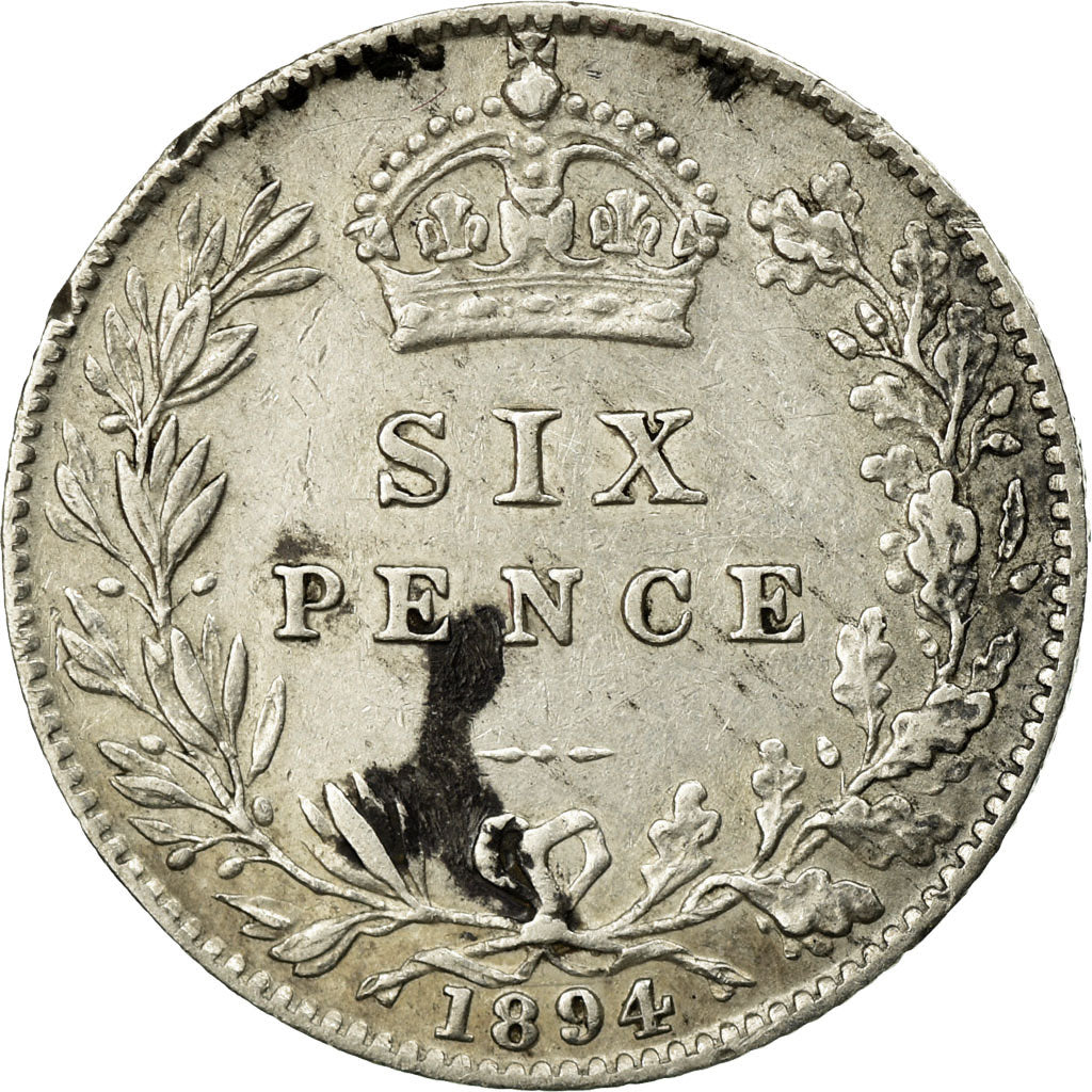 Coin, Great Britain, Victoria, 6 Pence, 1894, EF(40-45), Silver, KM:779
