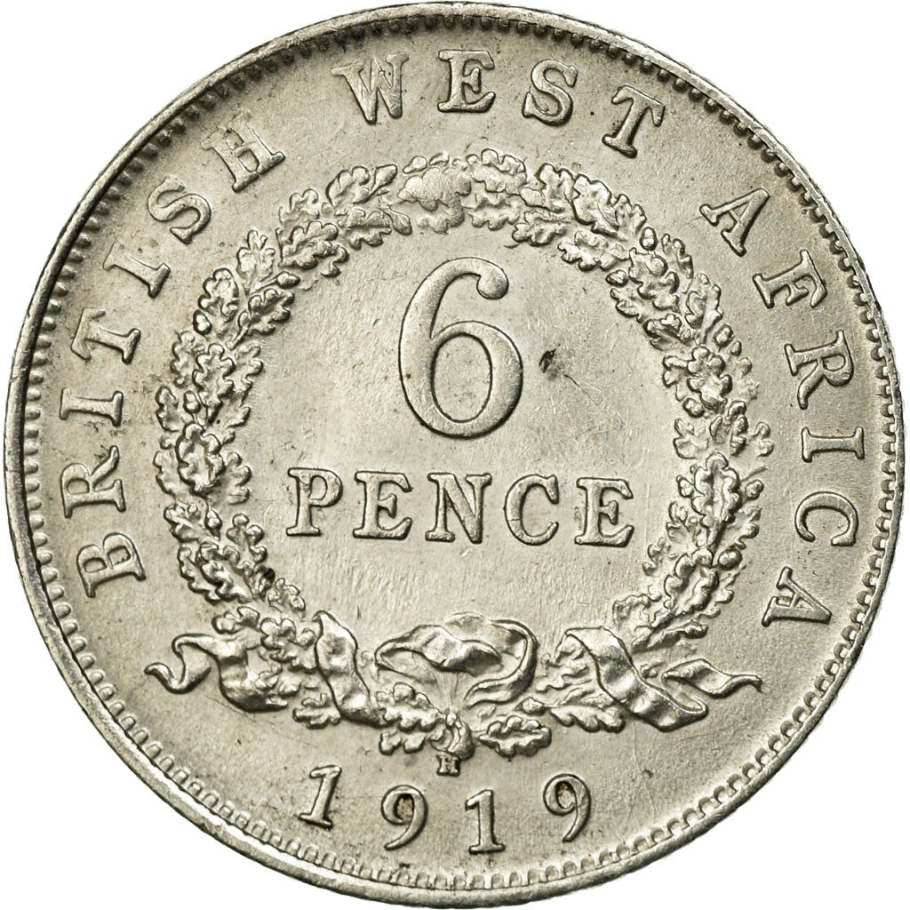 Moneta, AFRICA OCCIDENTALE BRITANNICA, George V, 6 Pence, 1919, Heaton, SPL-