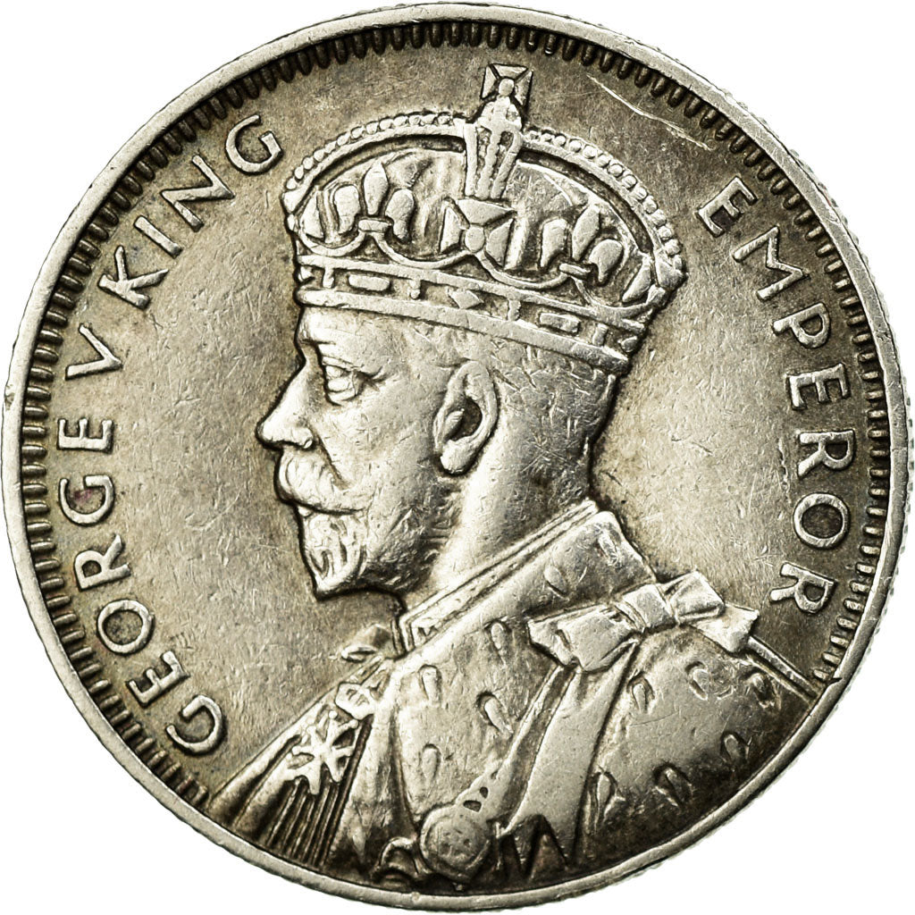 Coin, Mauritius, George V, 1/4 Rupee, 1934, AU(50-53), Silver, KM:15