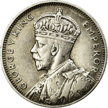 Coin, Mauritius, George V, 1/4 Rupee, 1934, AU(50-53), Silver, KM:15