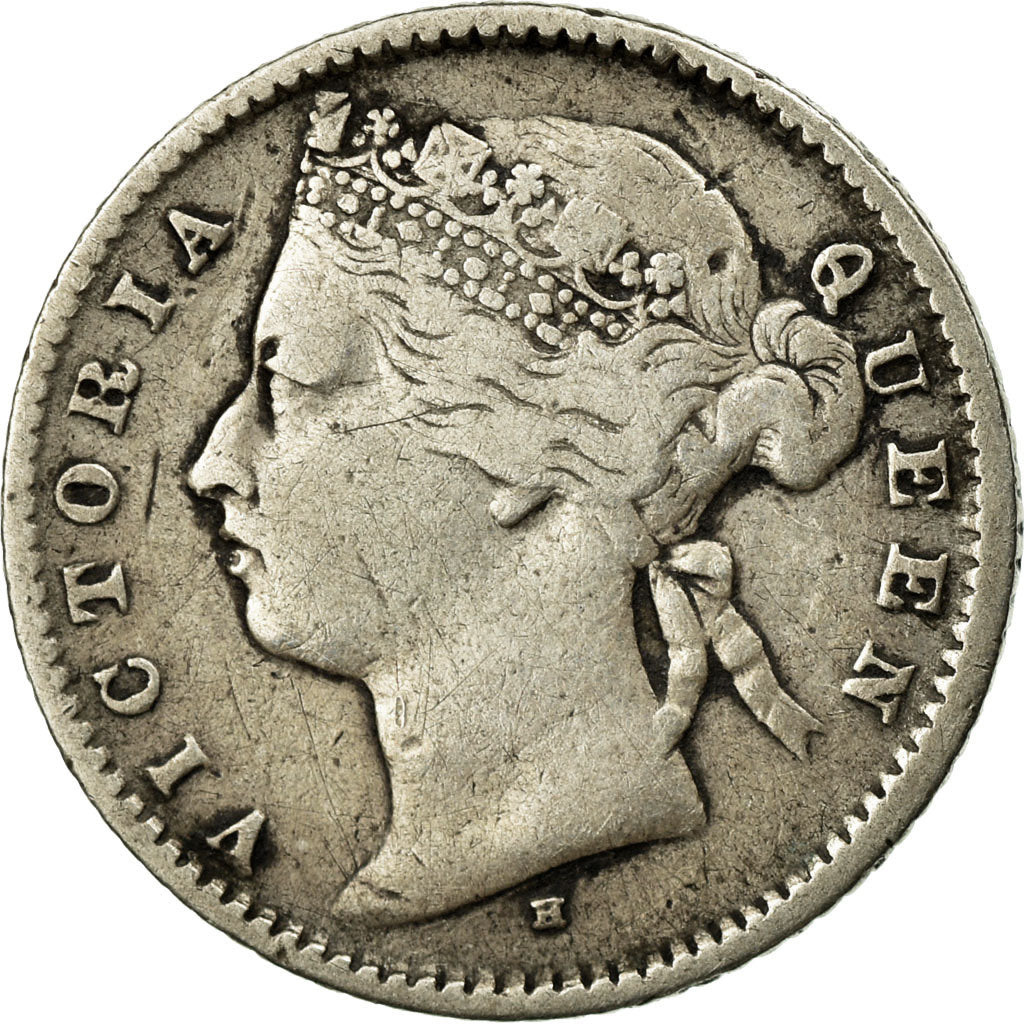 Coin, Mauritius, Victoria, 20 Cents, 1877, Heaton, VF(30-35), Silver, KM:11.1
