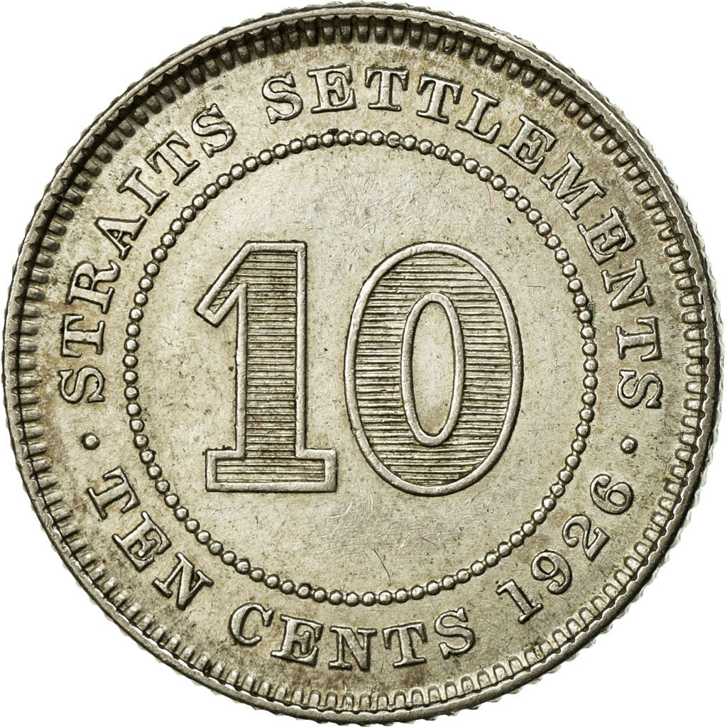 Coin, Straits Settlements, George V, 10 Cents, 1926, EF(40-45), Silver, KM:29b