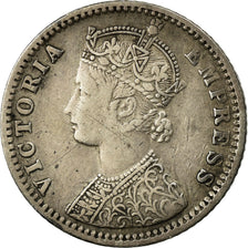 Münze, INDIA-BRITISH, Victoria, 1/4 Rupee, 1887, Bombay, S+, Silber, KM:490