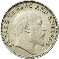 Coin, INDIA-BRITISH, Edward VII, 1/4 Rupee, 1904, Calcutta, AU(50-53), Silver