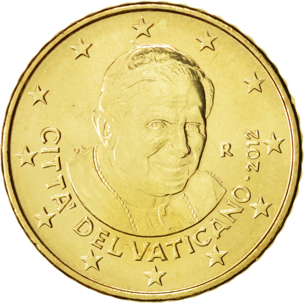VATICAN CITY, 50 Euro Cent, 2012, MS(65-70), Brass, KM:387