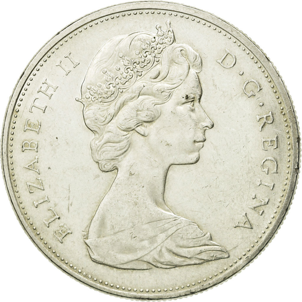 Coin, Canada, Elizabeth II, Dollar, 1965, Ottawa, AU(55-58), Silver