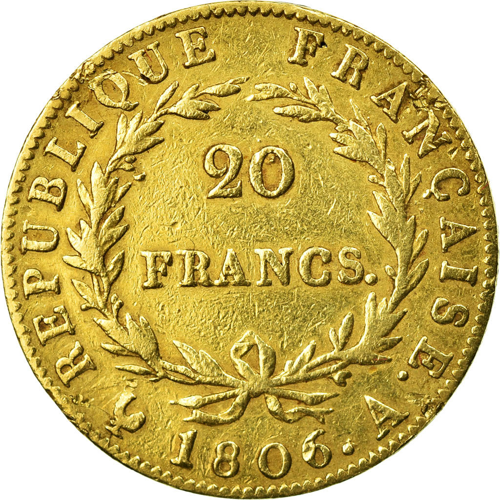 Munten, Frankrijk, Napoléon I, 20 Francs, 1806, Paris, FR+, Goud, KM:674.1