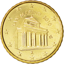 San Marino, 10 Euro Cent, 2010, Brass, KM:482
