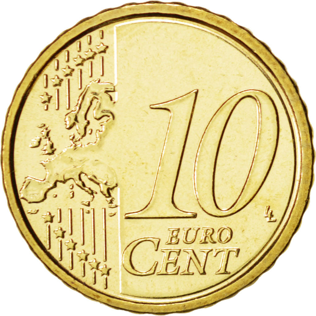 San Marino, 10 Euro Cent, 2010, Brass, KM:482
