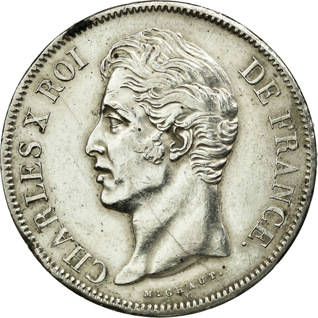 Munten, Frankrijk, Charles X, 5 Francs, 1827, Lille, ZF+, Zilver, KM:728.13