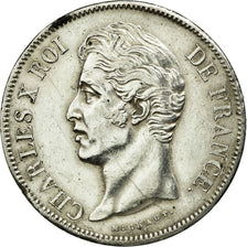 Munten, Frankrijk, Charles X, 5 Francs, 1827, Lille, ZF+, Zilver, KM:728.13