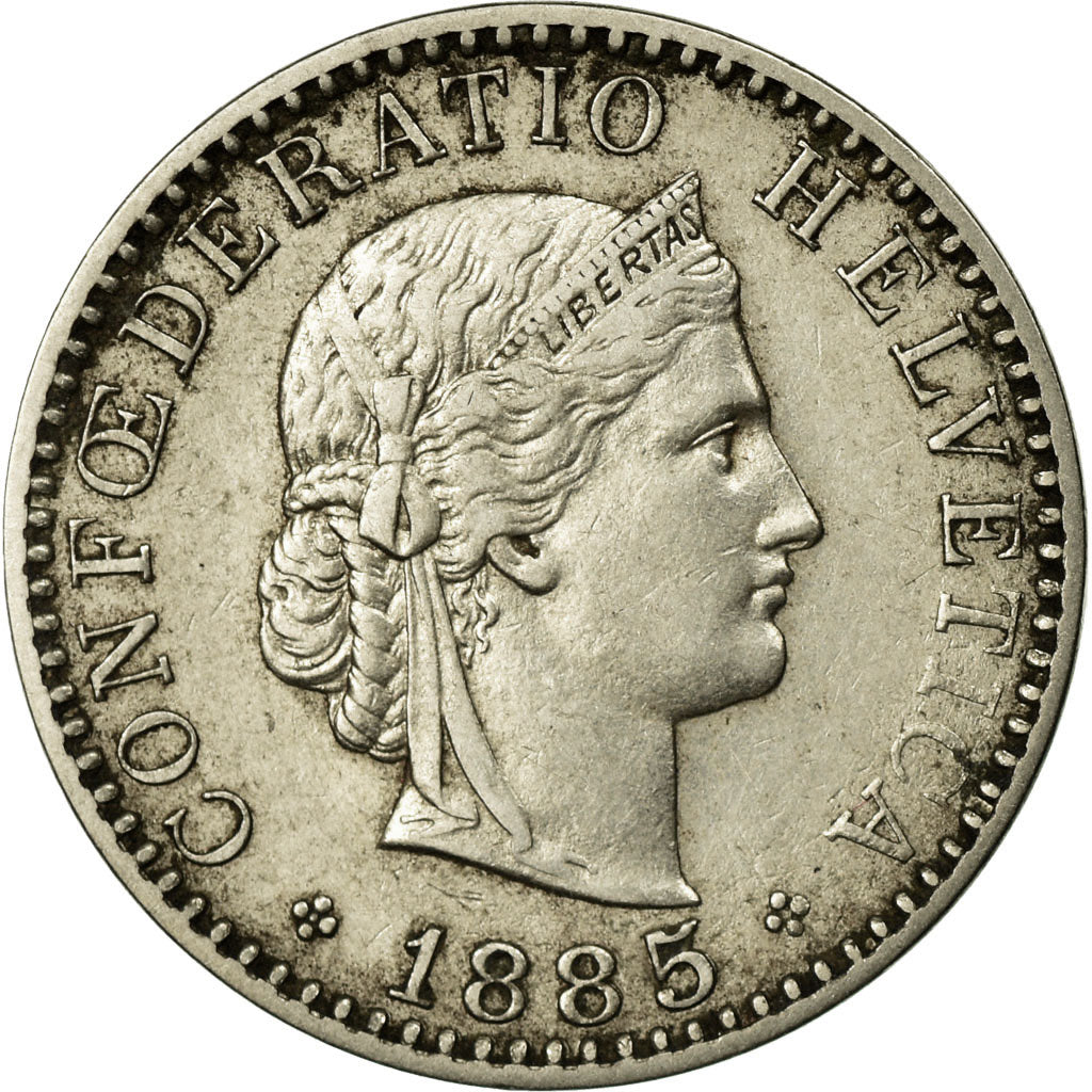 Moneta, Svizzera, 20 Rappen, 1885, Bern, BB+, Nichel, KM:29