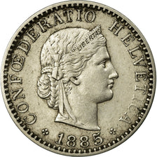 Moneta, Svizzera, 20 Rappen, 1885, Bern, BB+, Nichel, KM:29