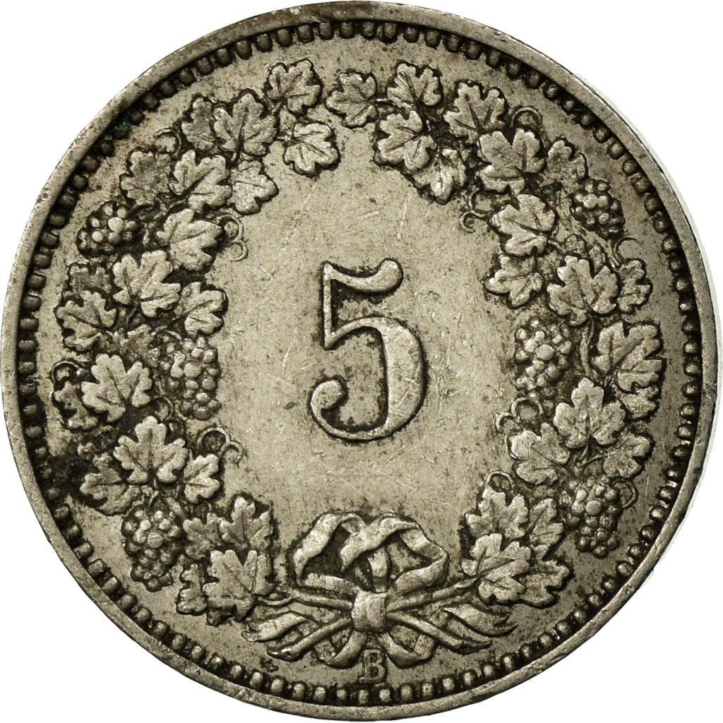 Coin, Switzerland, 5 Rappen, 1892, Bern, EF(40-45), Copper-nickel, KM:26
