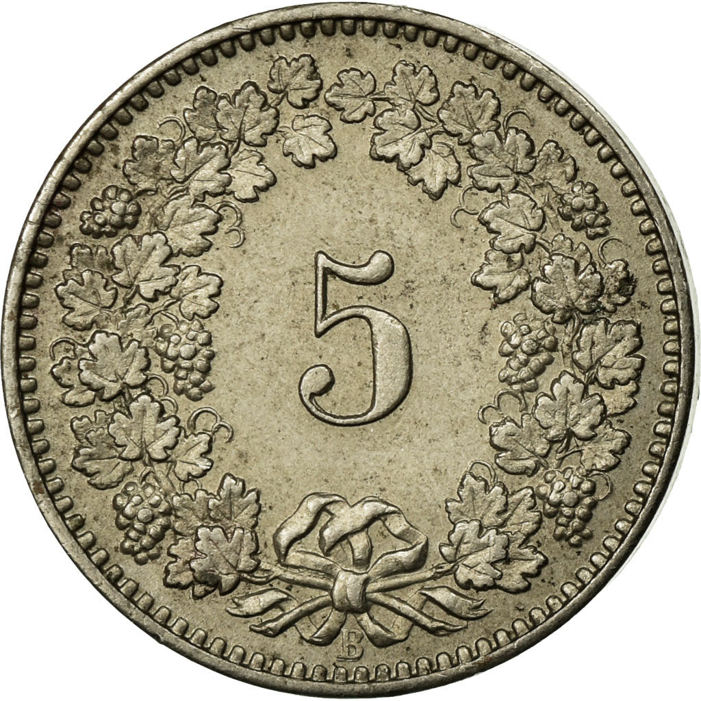 Münze, Schweiz, 5 Rappen, 1893, Bern, VZ, Copper-nickel, KM:26