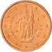 San Marino, 2 Euro Cent, 2006, STGL, Copper Plated Steel, KM:441