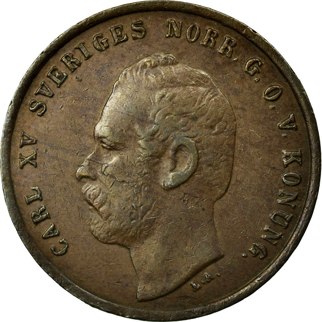 Coin, Sweden, Carl XV Adolf, Ore, 1870, VF(30-35), Bronze, KM:705