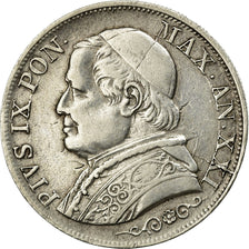 Coin, Vatican, Pius IX, Lira, 1866, Rome, EF(40-45), Silver