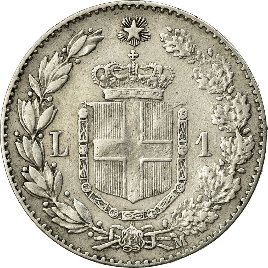 Munten, Italië, Umberto I, Lira, 1887, Milan, FR+, Zilver, KM:24.2
