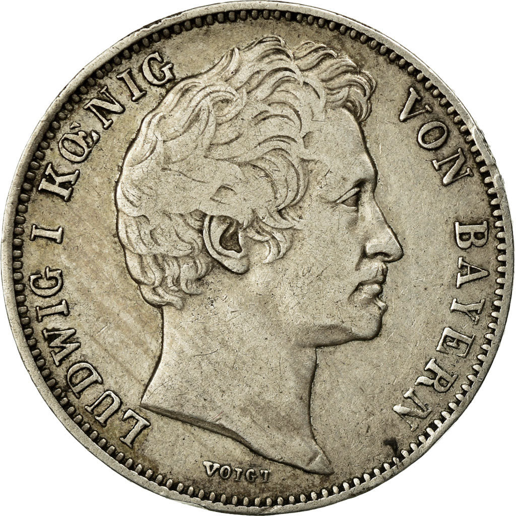 Coin, German States, BAVARIA, Ludwig I, 1/2 Gulden, 1845, Munich, EF(40-45)
