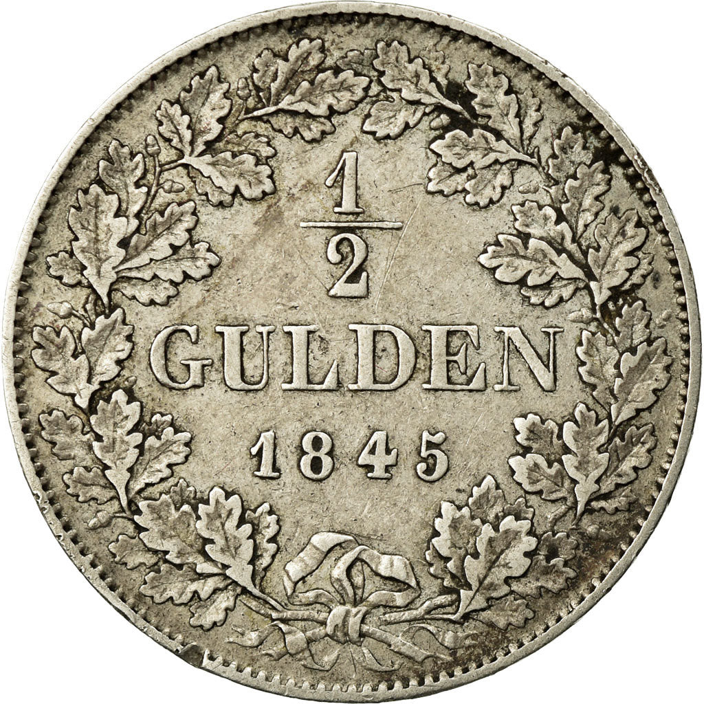 Coin, German States, BAVARIA, Ludwig I, 1/2 Gulden, 1845, Munich, EF(40-45)