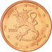 Finlandia, 5 Euro Cent, 2002, FDC, Acciaio placcato rame, KM:100