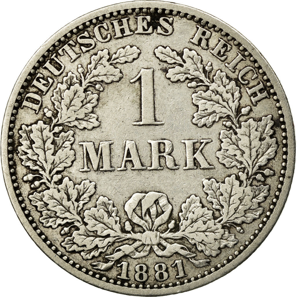 Coin, GERMANY - EMPIRE, Wilhelm I, Mark, 1881, Berlin, EF(40-45), Silver, KM:7