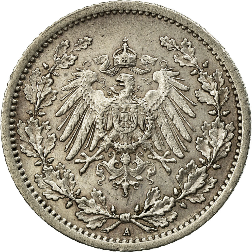 Munten, DUITSLAND - KEIZERRIJK, 1/2 Mark, 1914, Berlin, PR, Zilver, KM:17