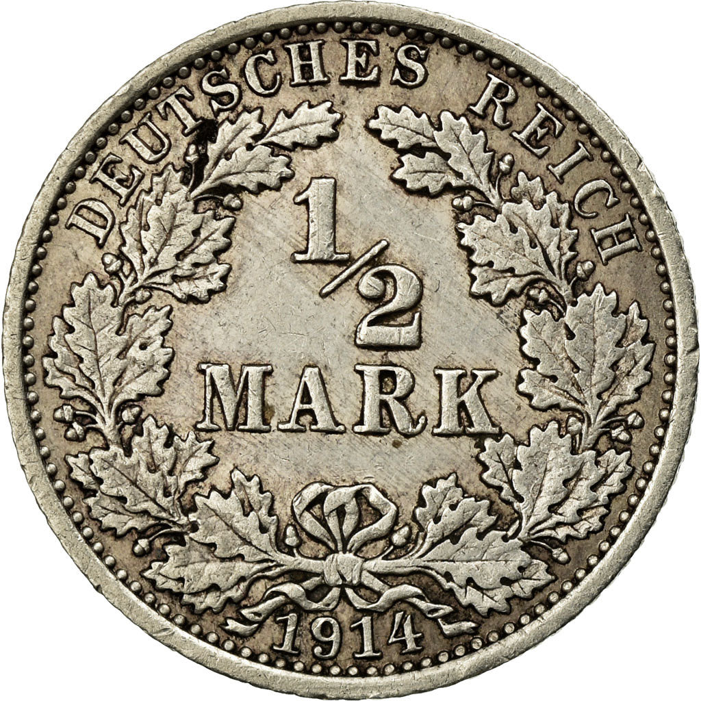 Munten, DUITSLAND - KEIZERRIJK, 1/2 Mark, 1914, Berlin, PR, Zilver, KM:17