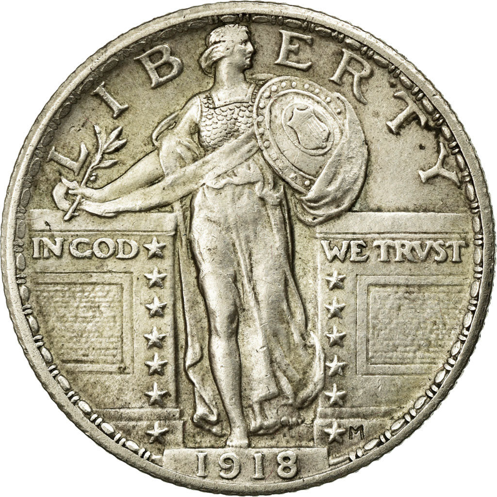 Coin, United States, Standing Liberty Quarter, 1918, Philadelphia, EF(40-45)