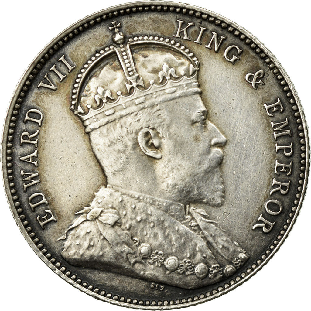 Coin, Straits Settlements, Edward VII, 20 Cents, 1902, AU(55-58), Silver, KM:22