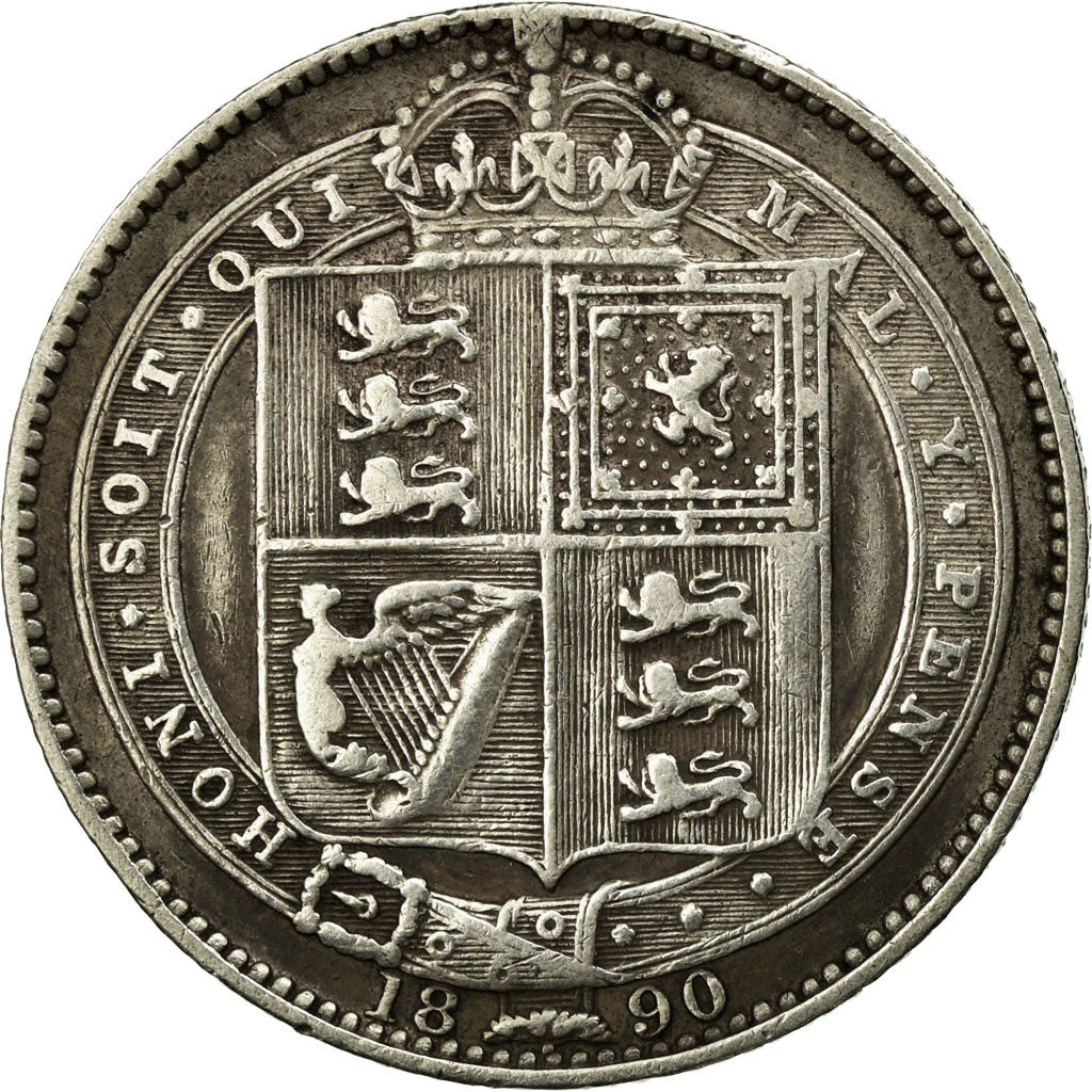 Coin, Great Britain, Victoria, Shilling, 1890, VF(30-35), Silver, KM:774