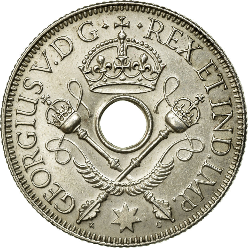 Coin, NEW GUINEA, George V, Shilling, 1935, MS(60-62), Silver, KM:5