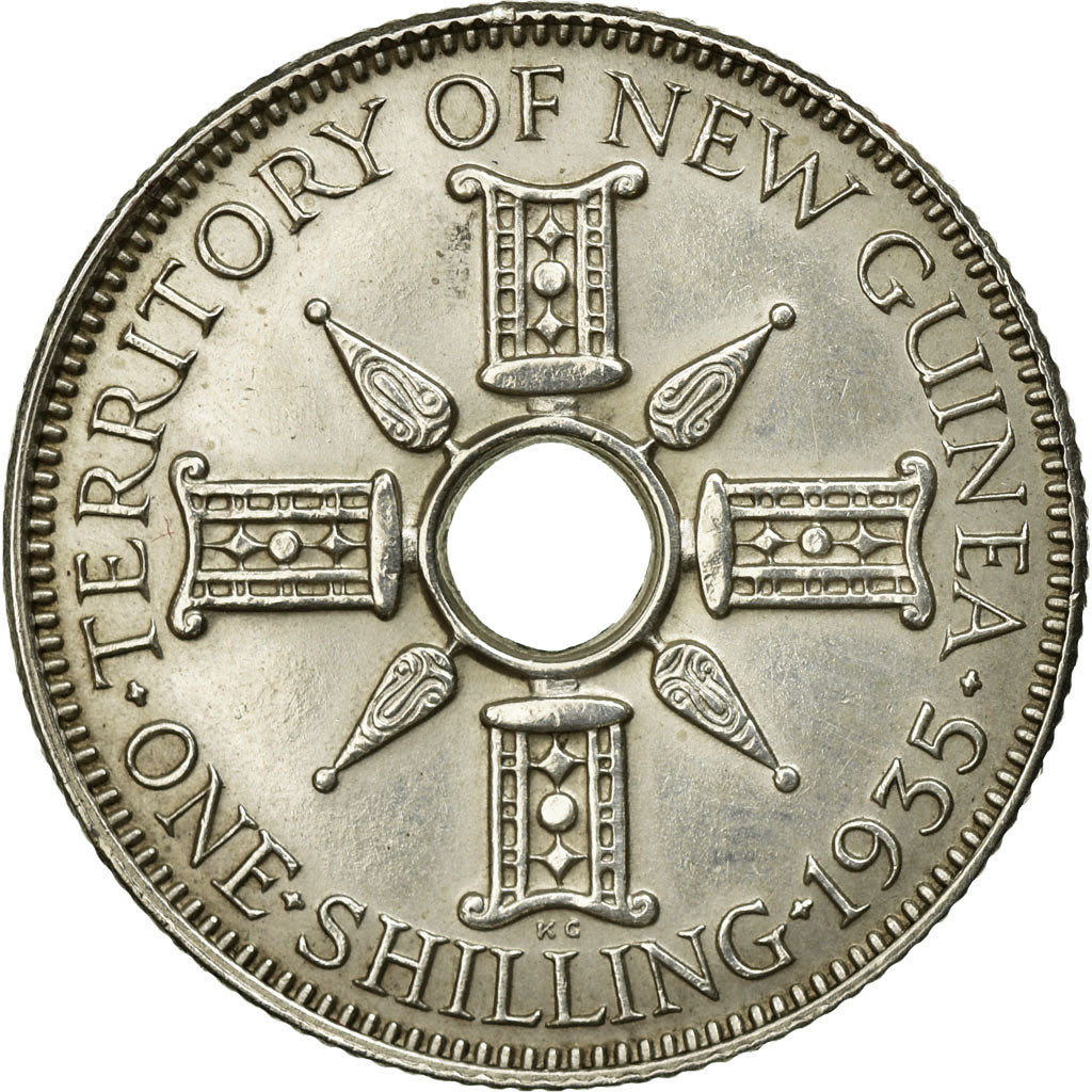 Coin, NEW GUINEA, George V, Shilling, 1935, MS(60-62), Silver, KM:5
