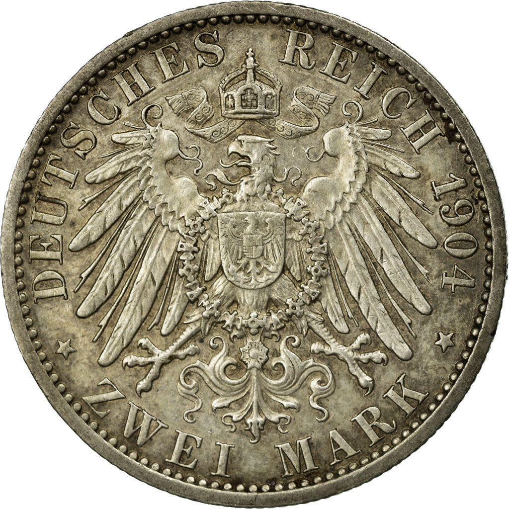 Monnaie, Etats allemands, MECKLENBURG-SCHWERIN, Friedrich Franz IV, 2 Mark