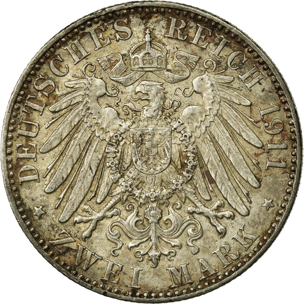 Coin, German States, SAXONY-ALBERTINE, Friedrich August III, 2 Mark, 1911