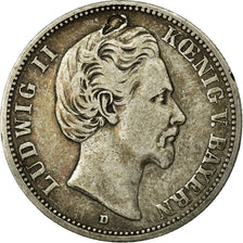 Coin, German States, BAVARIA, Ludwig II, 2 Mark, 1876, Munich, VF(30-35)
